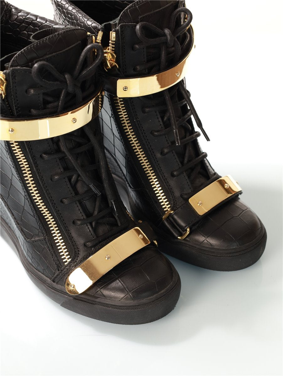 GIUSEPPE ZANOTTI sneakers high sneakers black gold size. 41 as new