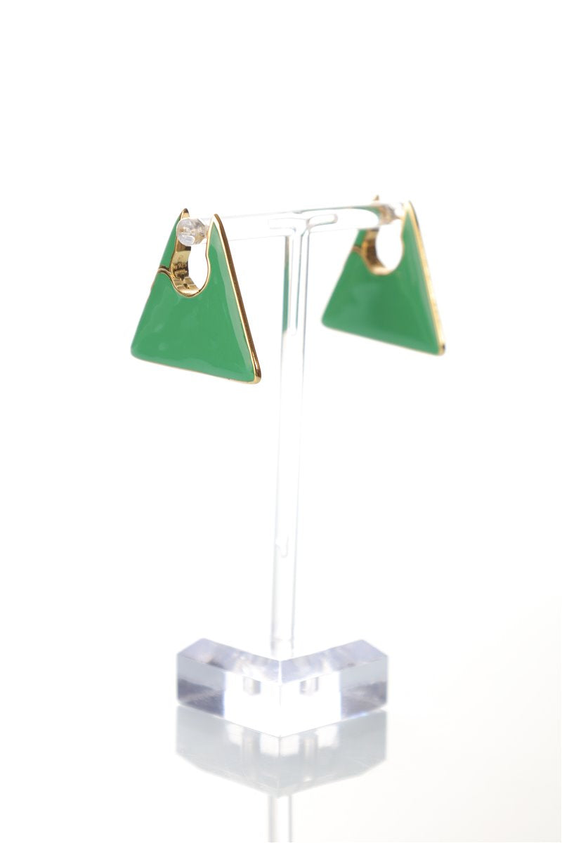 BOTTEGA VENETTA Green Enamel Earrings 18k gold plated
