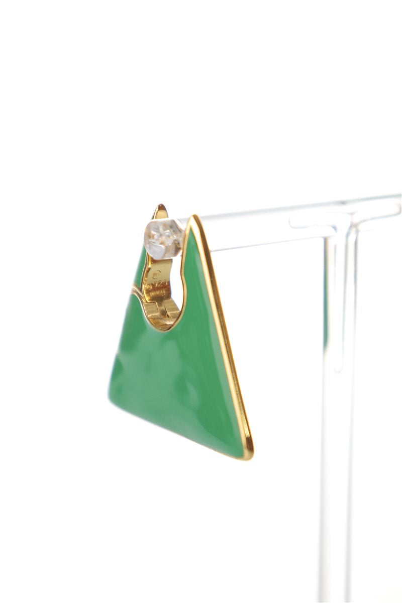 BOTTEGA VENETTA Green Enamel Earrings 18k gold plated
