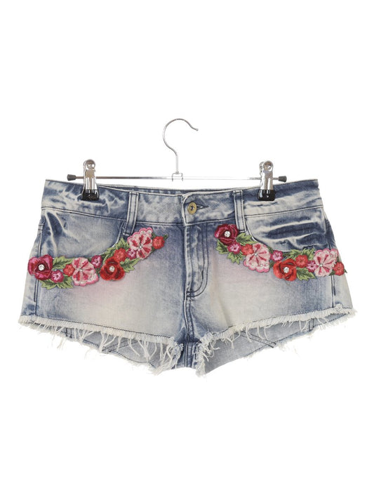 AGUA BENDITA hot pants jeans with flowers shorts size. XS/S
